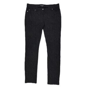 Eileen Fisher Animal Print Pants Womens 10 Black Gray Stretch Ponte Knit